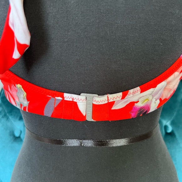 Athleta Waimea Plunge Bikini Top Women's Size L Swimsuit Floral Padded - Picture 6 of 7